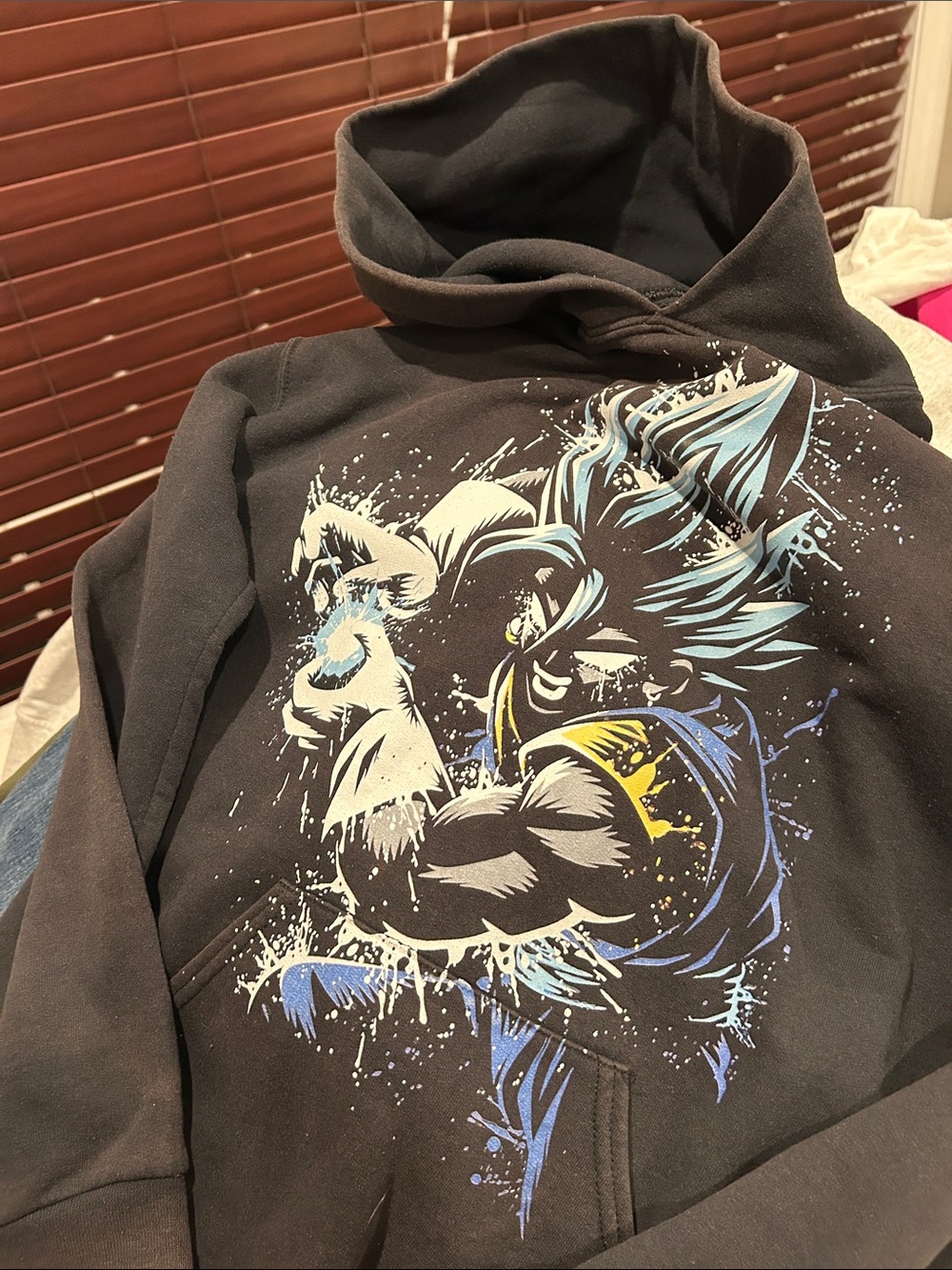 Kids Black anime Graphic Pullover Hoodie dragon ball z